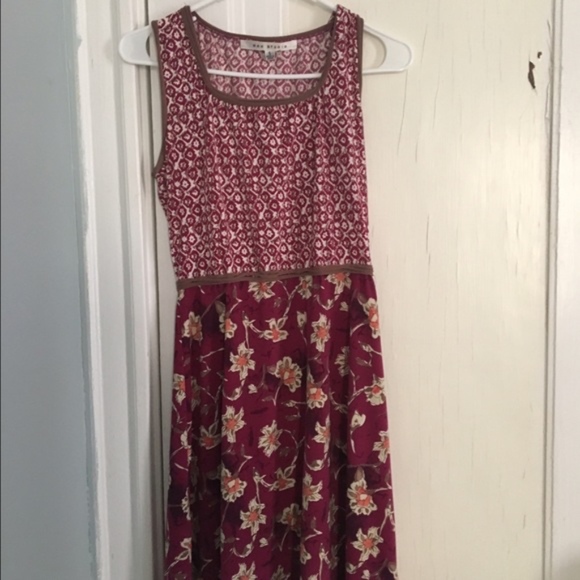 Max Studio Autumn colors sleeveless fit & flare dress - Picture 4 of 6